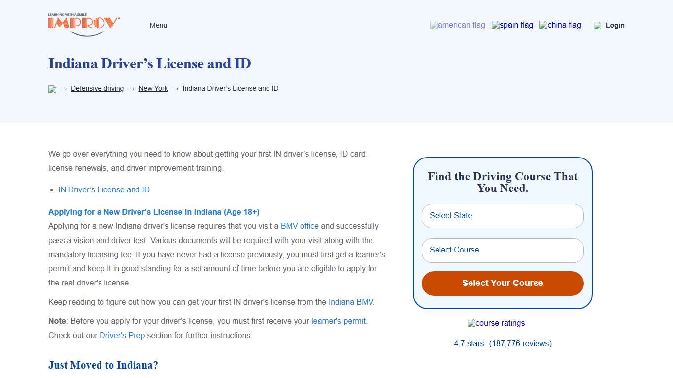 Indiana Driver’s License and ID | MyImprov